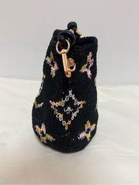 Handmade Black and Multicolor Designer Crochet Bag